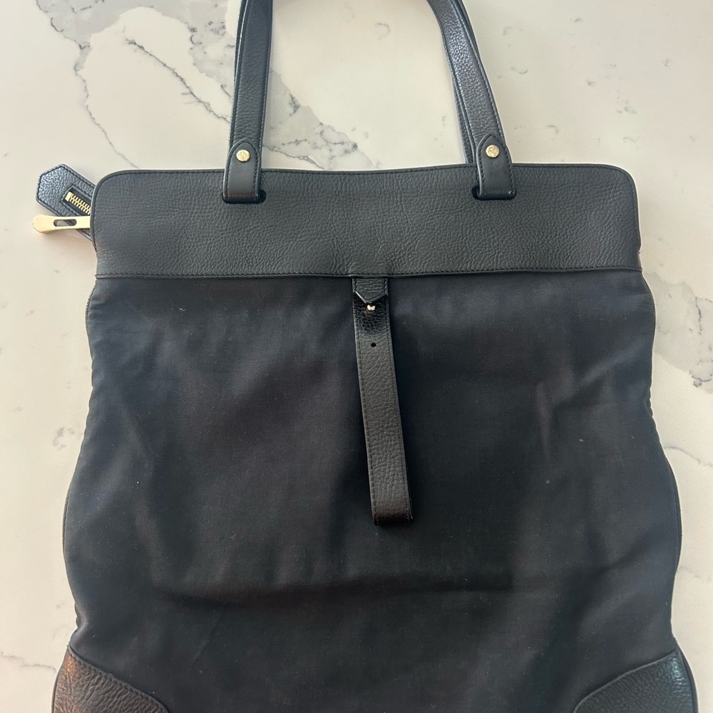 Burberry Black Leather and Canvas Tote 👜 - Picture 9 of 16